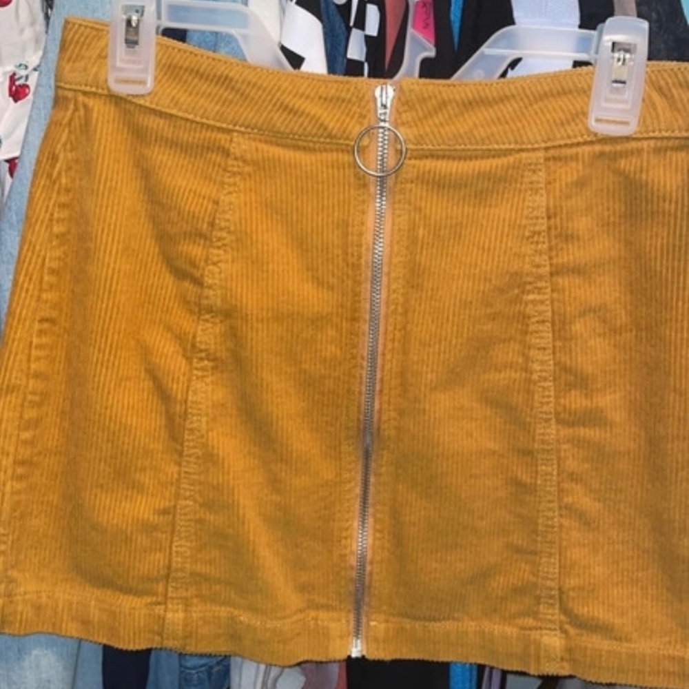 mustard yellow skirt